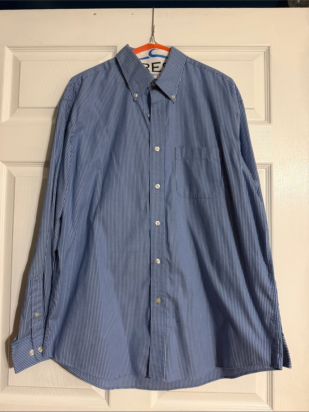 Arrow Men's Blue Pinstripe Button-Down Dress Shirt